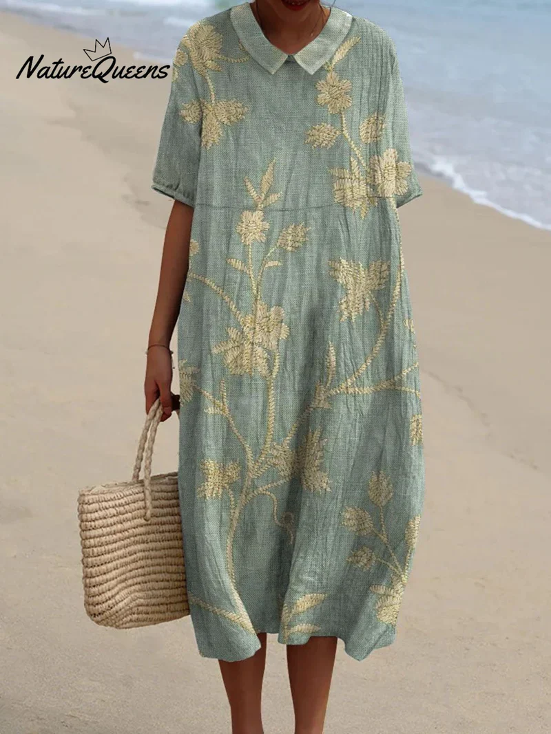 Anaëlle | Robe Fleurie à Col Claudine