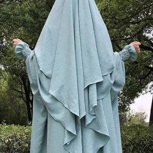 Khimar 3 voiles vert d'eau