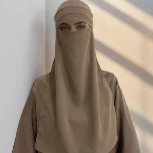 Niqab en mousseline de soie "Café"