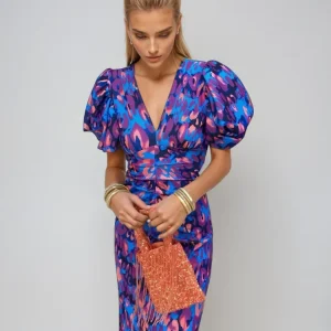 Arielle | Robe Colorée Avec Manches Plissées