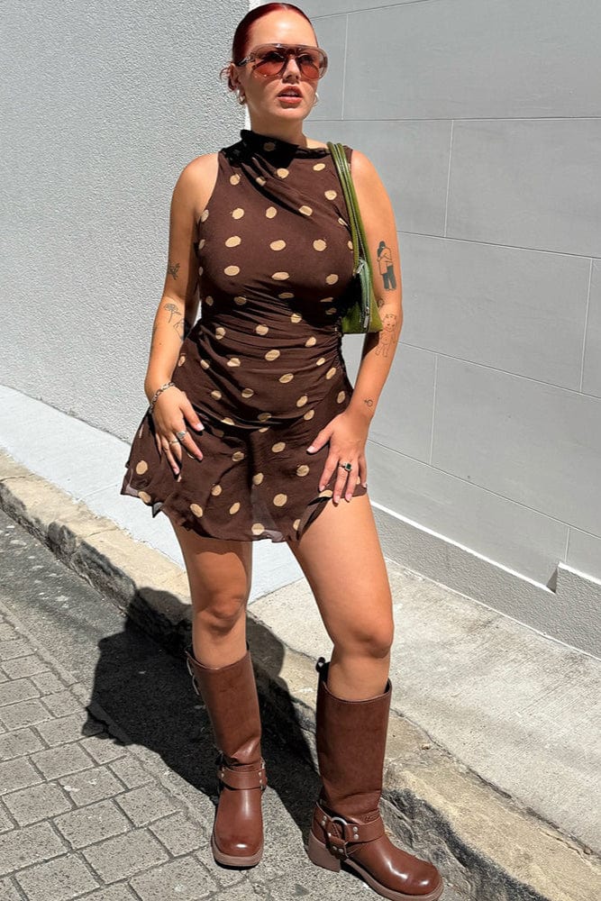 Robe A Pois Marron – Image 5