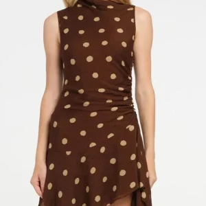 Robe A Pois Marron