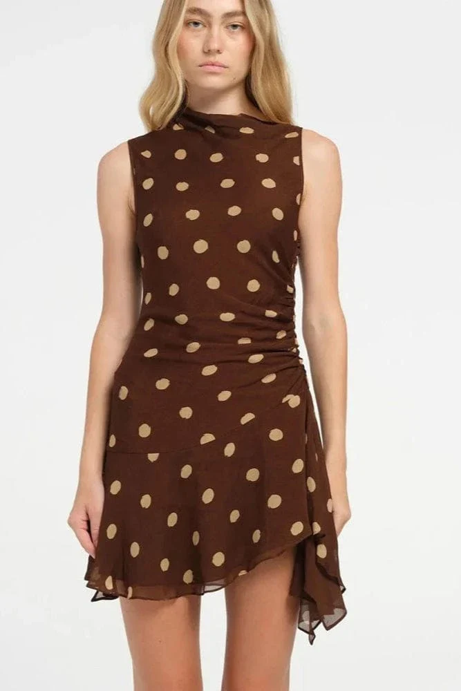 Robe A Pois Marron