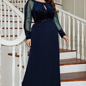 Robe Bleu Marine Grande Taille