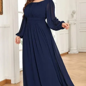 Robe Bleu Marine Manches Longues