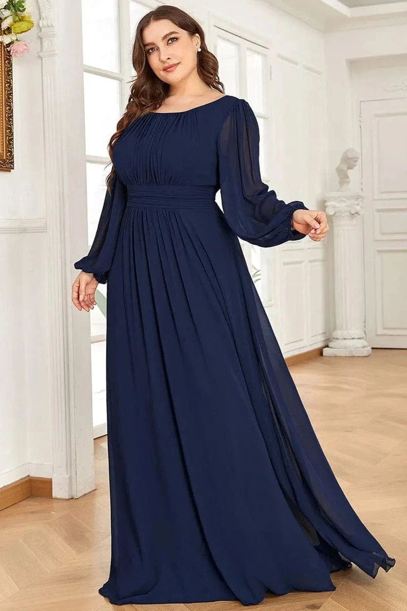 Robe Bleu Marine Manches Longues
