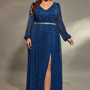 Robe Bleu Marine Pailleté