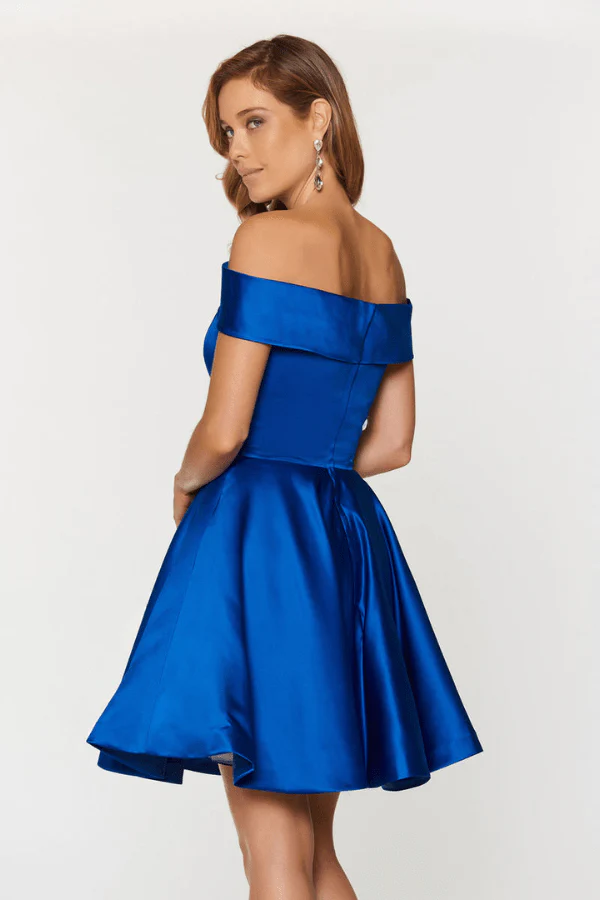 Robe Bleu Roi Courte – Image 3