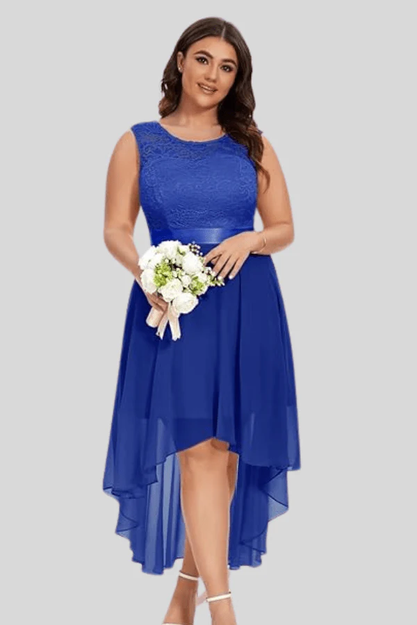 Robe Bleu Roi Dentelle – Image 4