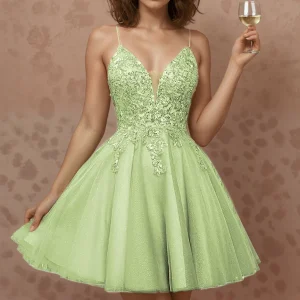 Robe Courte Vert Sauge