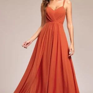 Robe Demoiselle D'Honneur Orange Brulé