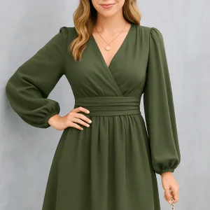 Robe Demoiselle D'Honneur Vert Kaki