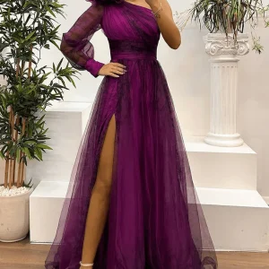 Robe Demoiselle D'Honneur Violet Foncé
