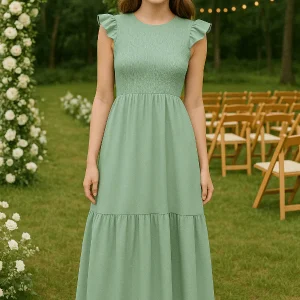 Robe En Gaze De Coton Vert D'Eau