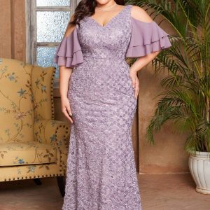 Robe Lilas Grande Taille