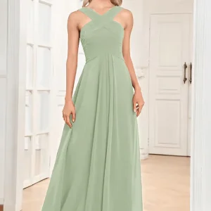 Robe Longue Vert d'Eau Demoiselle d'Honneur