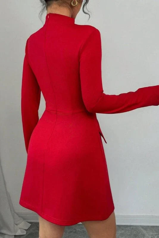 Robe Manches Longues Rouge – Image 3