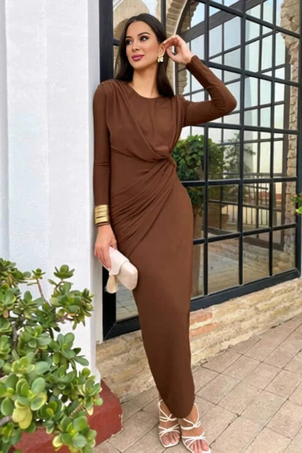 Robe Marron Manche Longue – Image 6