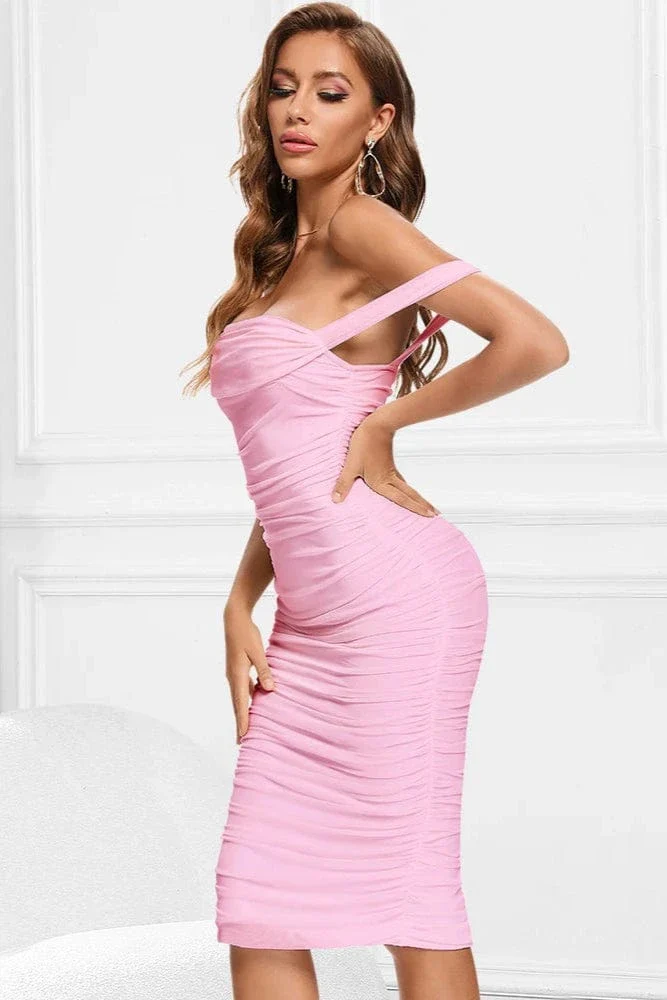 Robe Moulante Rose Poudré – Image 4