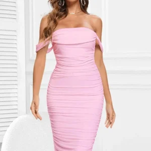 Robe Moulante Rose Poudré