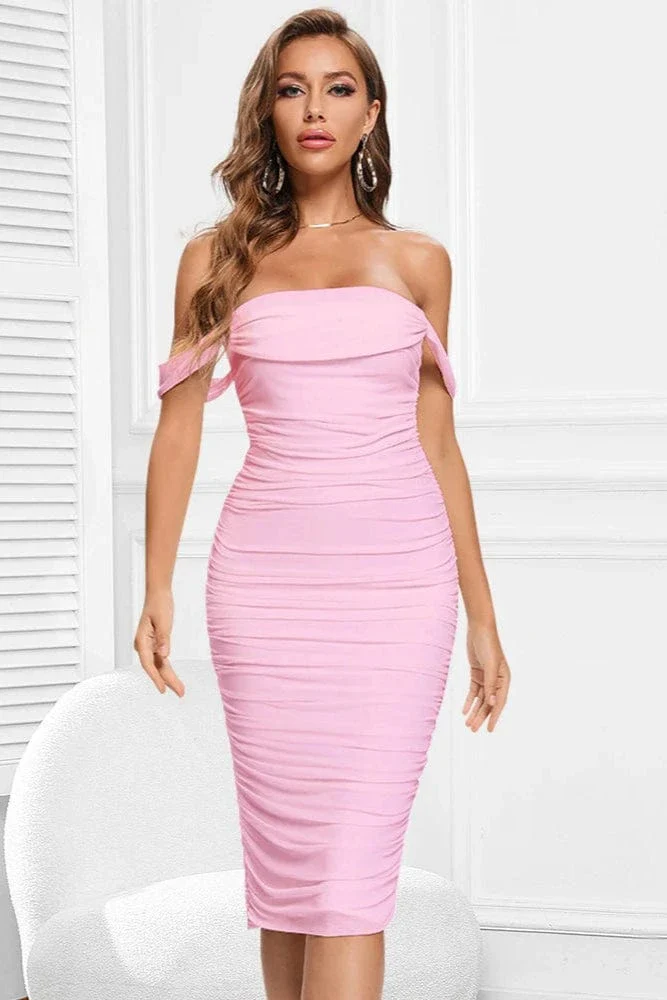 Robe Moulante Rose Poudré – Image 2