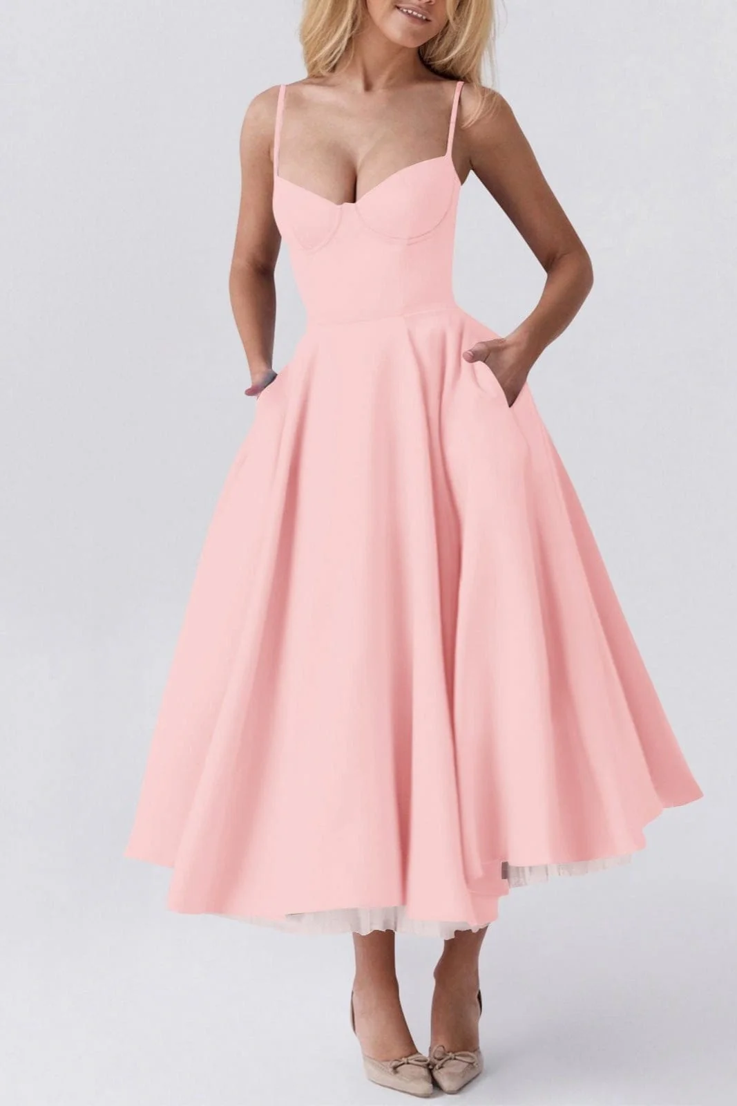 Robe Patineuse Rose Poudrée – Image 3