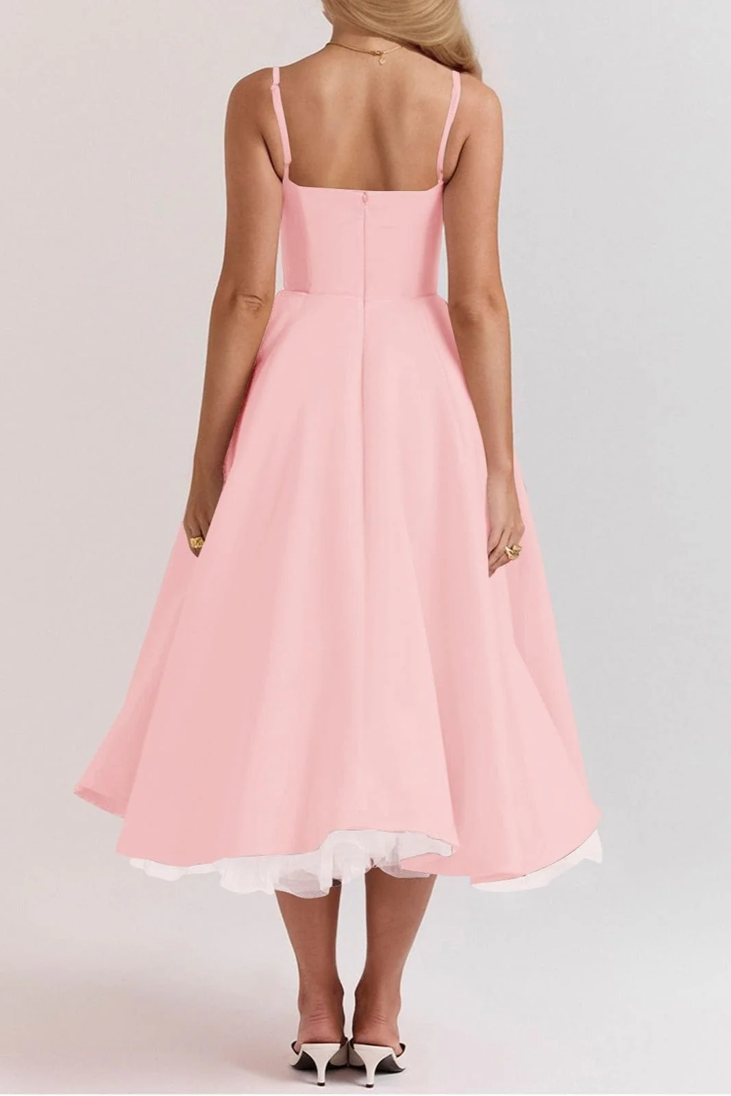 Robe Patineuse Rose Poudrée – Image 4