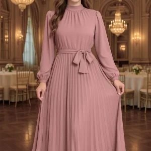 Robe Plissée Rose Poudré