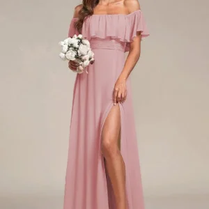 Robe Rose Poudré Mariage Demoiselle D'Honneur