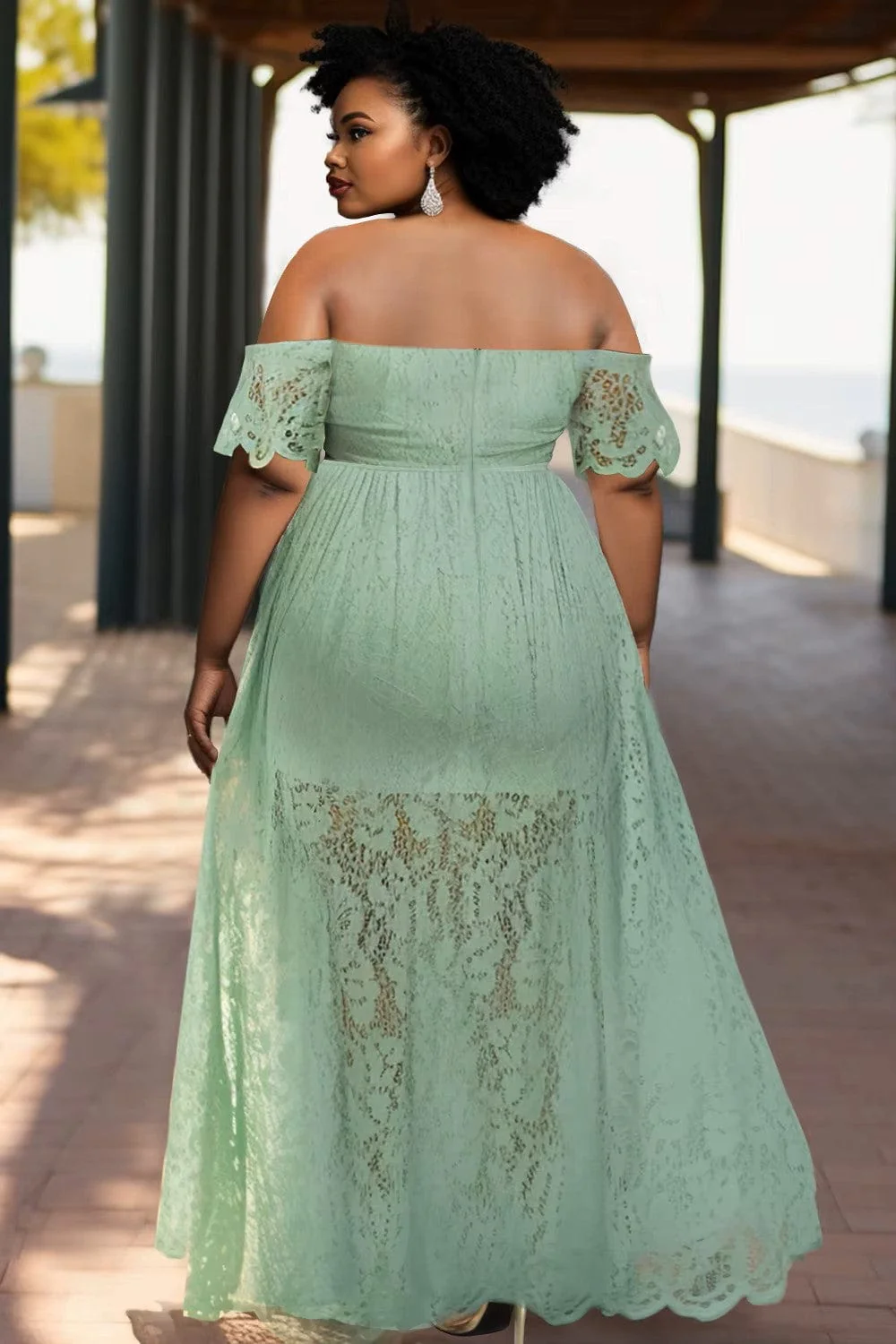 Robe Vert D'Eau Grande Taille – Image 3