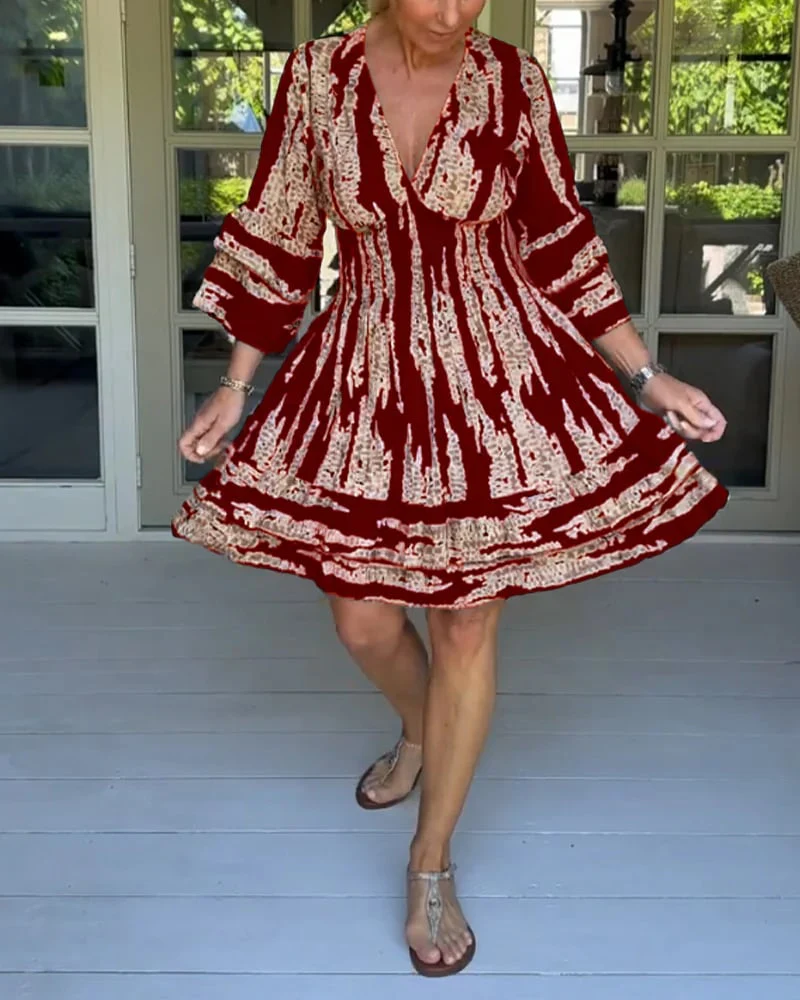 HELENE | Robe à col en V et manches trois-quarts – Image 8