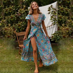 Veronica | Robe Maxi à Fente Élevée
