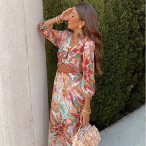 Carina | Robe Midi à Motif Abstrait